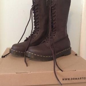 Dr.Martens 14-Eye Zip Boots Dark Brown woman US 5